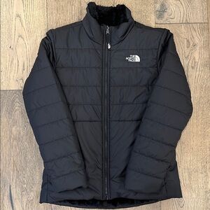 The North Face Black Insulated Jacket Girls , Reversable